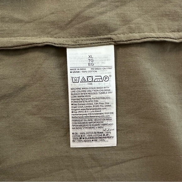 Banana Republic Cotton Voile Shirred Blouse in Army Green | XL | NWT - Picture 8 of 13